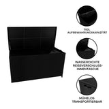 Rattan-Kissen-Auflagenkiste 700L – Schwarz