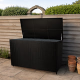 Rattan-Kissen-Auflagenkiste 996L – Schwarz