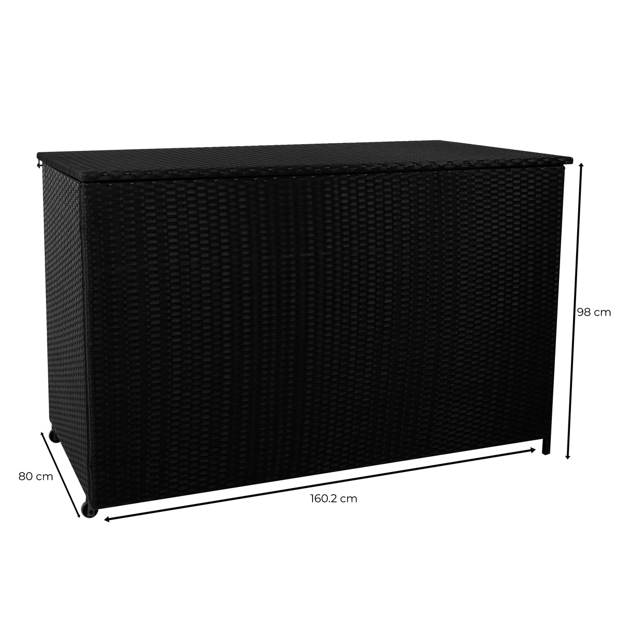 Rattan-Kissen-Auflagenkiste 996L – Schwarz