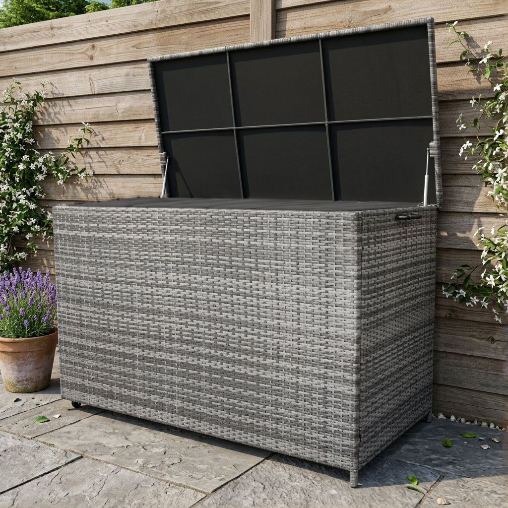 Rattan-Kissen-Auflagenkiste 996L – Grau