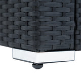 Rattan Eckset mit Verbundstoff-Tisch – Schwarz