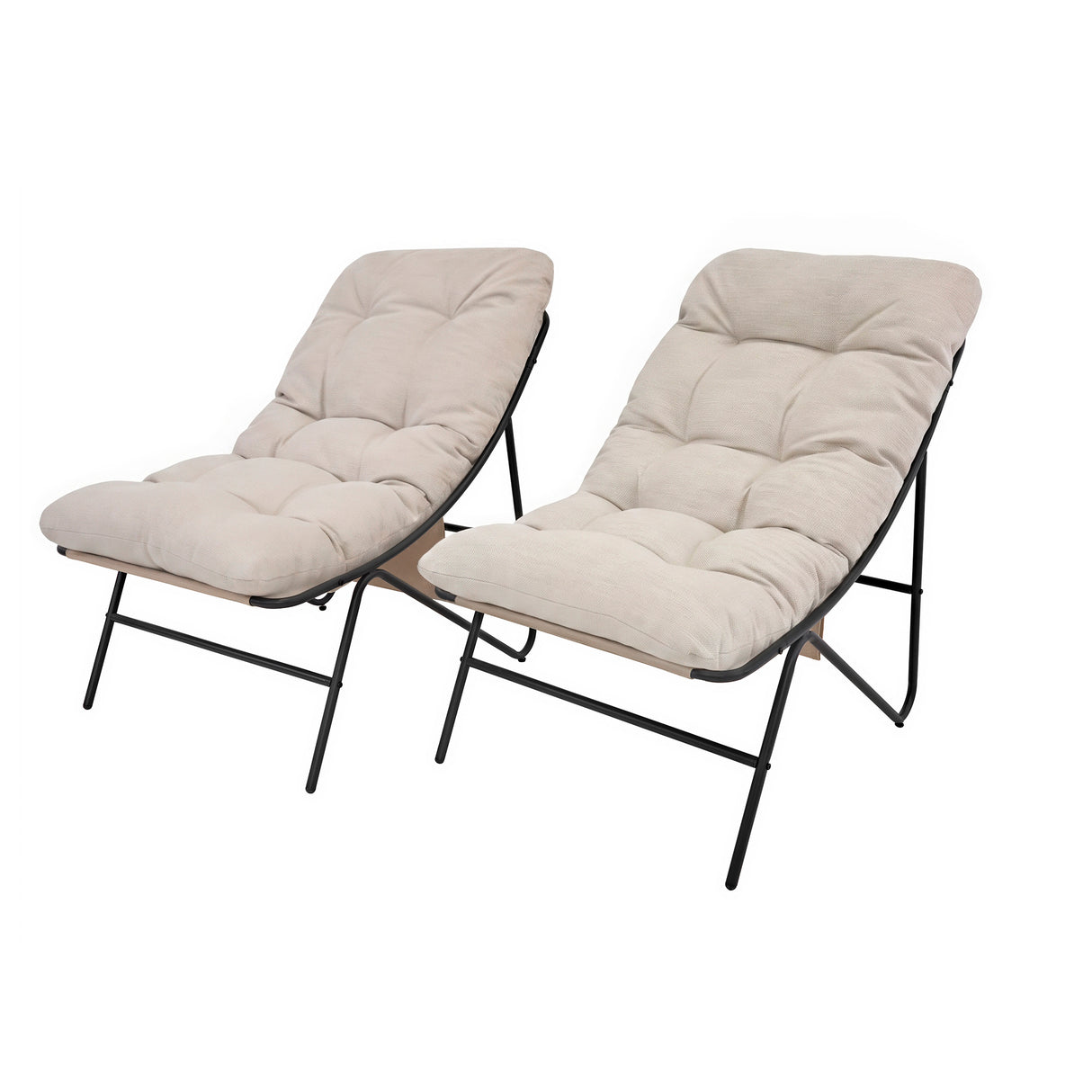 3-Teiliges Bistro-Set – Grau mit Cremefarbenden Kissen
