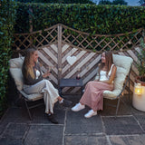 3-Teiliges Bistro-Set – Grau mit Cremefarbenden Kissen