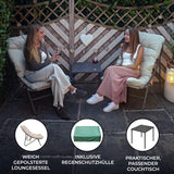 3-Teiliges Bistro-Set – Grau mit Cremefarbenden Kissen
