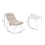 3-Teiliges Bistro-Set – Creme