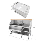 Mobiler Cocktail-Bar-Station mit 800mm Eiswürfelwagen