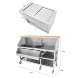 Mobiler Cocktail-Bar-Station mit 1000mm Eiswürfelwagen