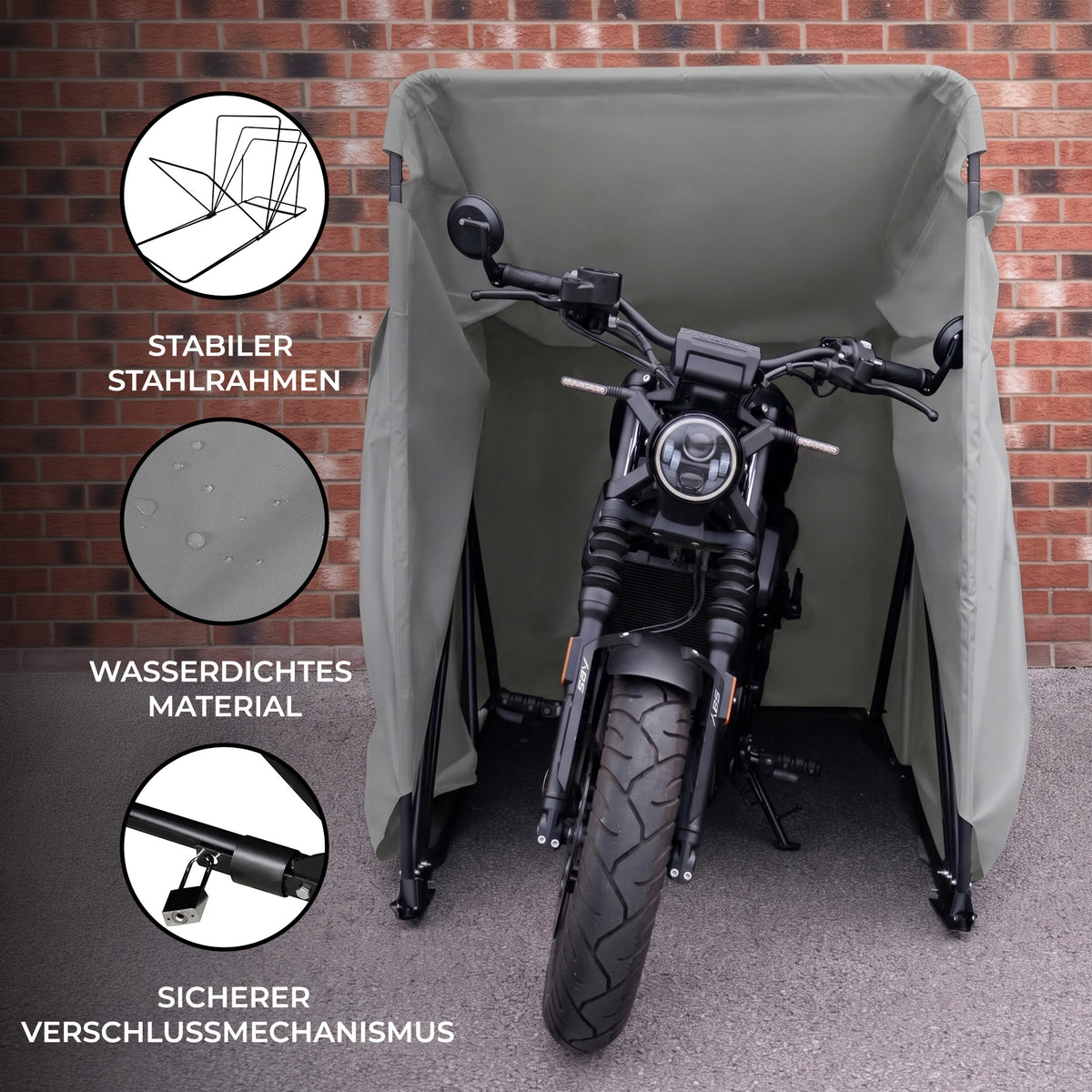 Motorrad-Schutzzelt XL - Grau
