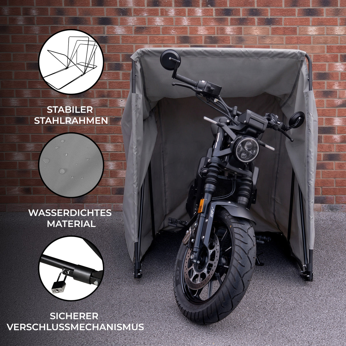 Motorrad Garagenzelt M - Grau