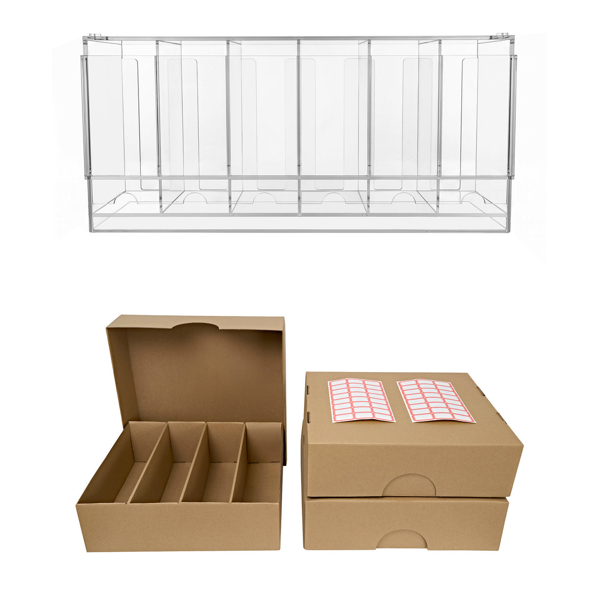 TCG Karten-Aufbewahrungsboxen, 3er-Pack mit Acrylspender