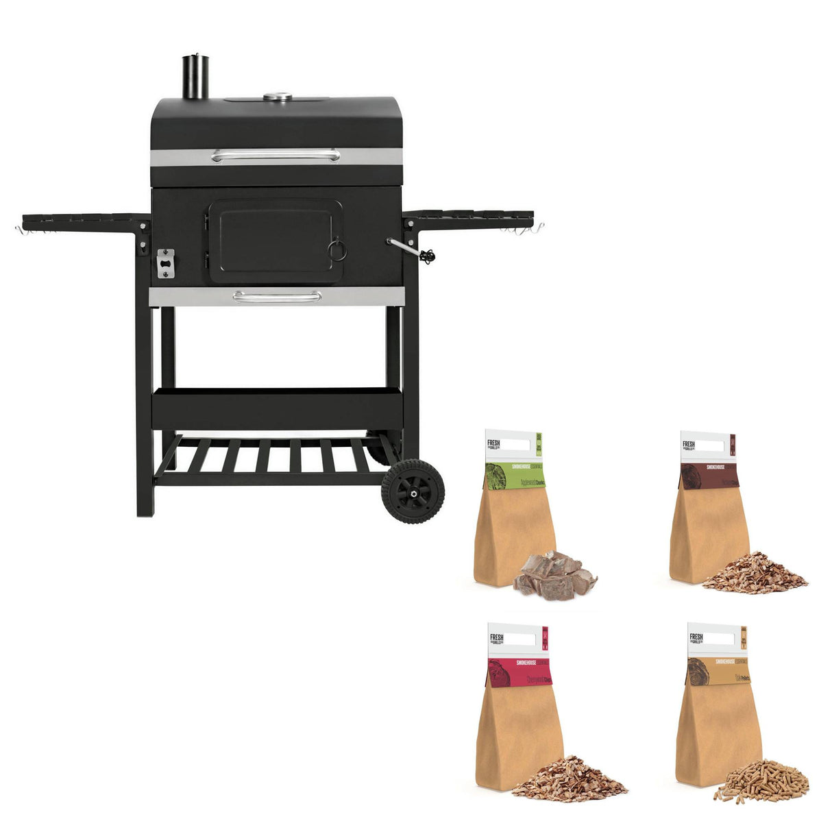 XL-BBQ-Räuchergrill & Holzspäne/-stücke