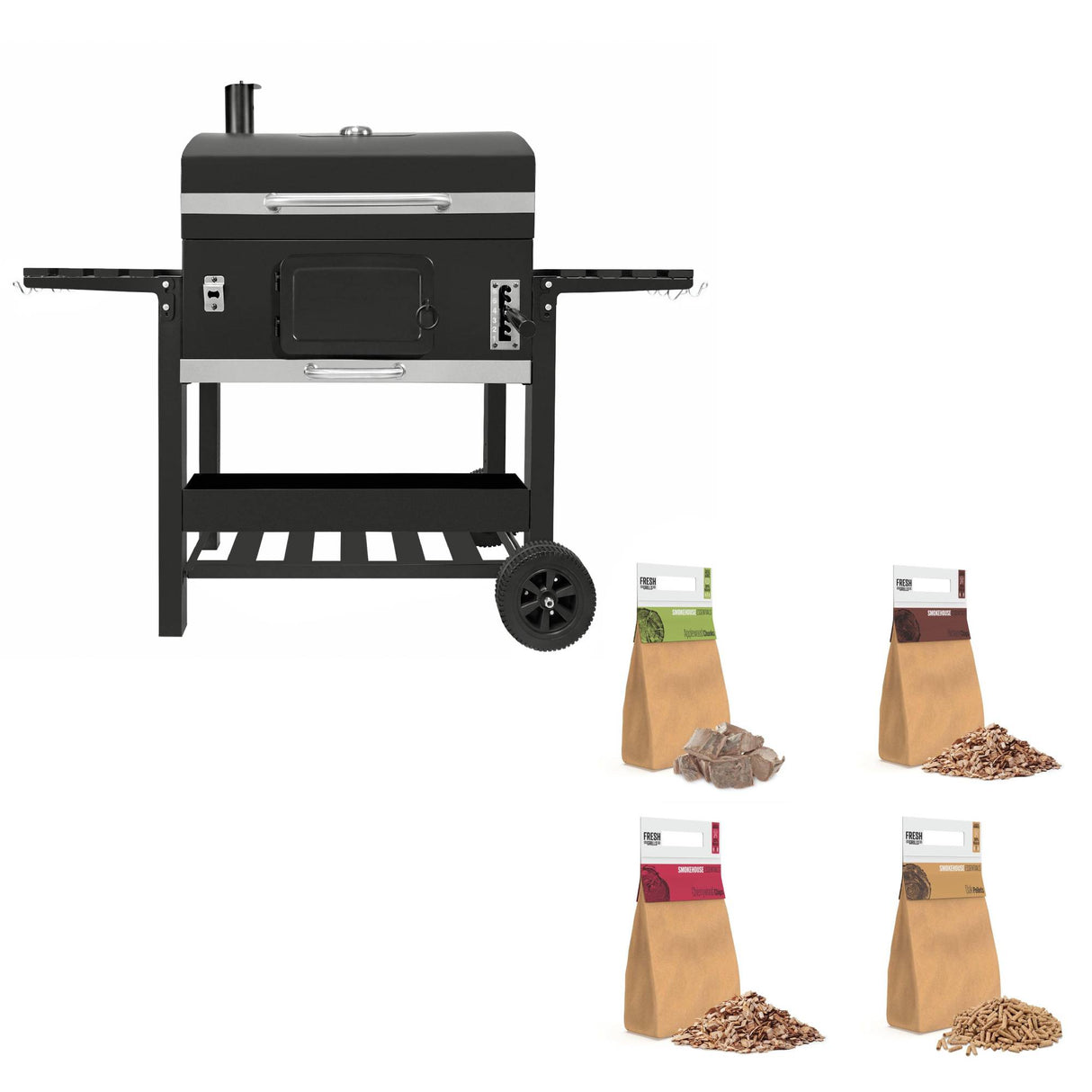 XXL-BBQ-Räuchergrill & Holzspäne/-stücke