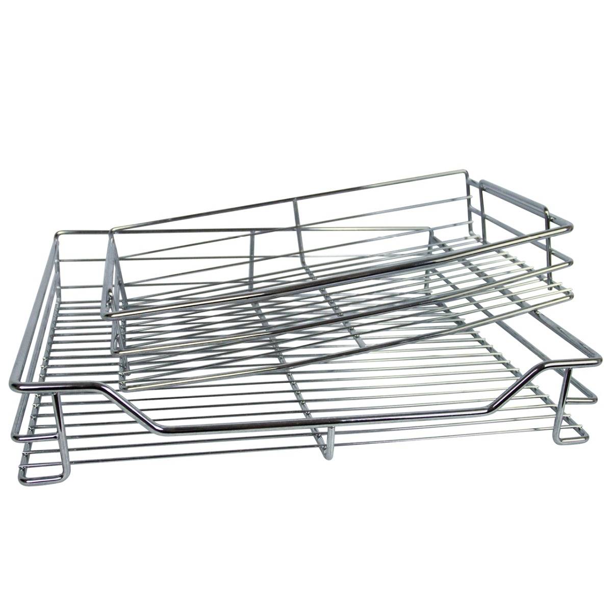 Ausziehbarer Edelstahl-Eckschrank 90-100cm linke Seite