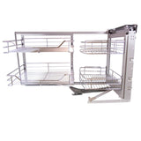 KuKoo ausziehbarer Edelstahl-Eckschrank 90-100cm rechte Seite