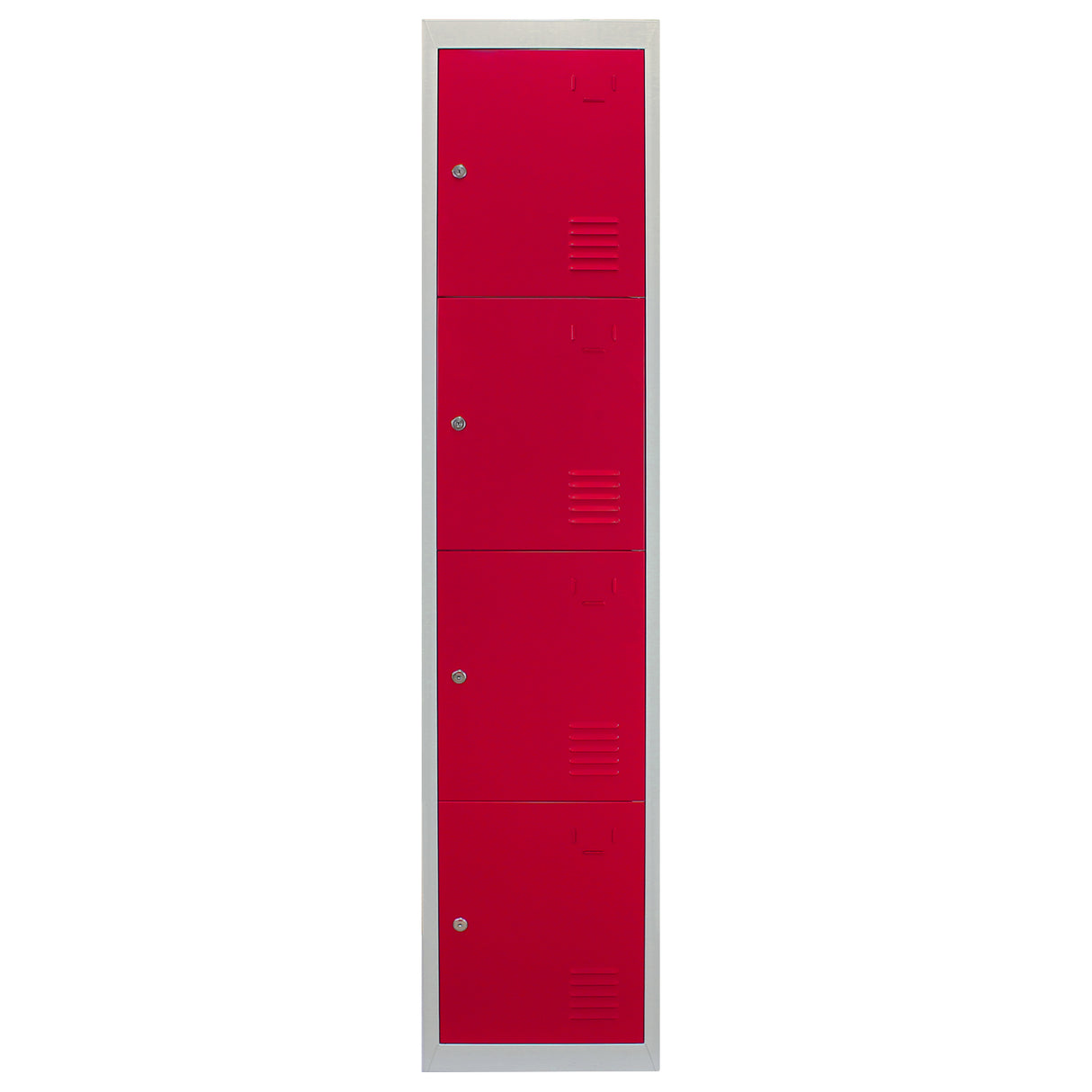 3 x 4-türiger Schließfachschrank Spind - Rot flachverpackt