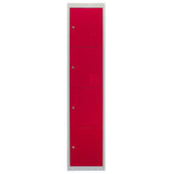 3 x 4-türiger Schließfachschrank Spind - Rot