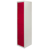 3 x 4-türiger Schließfachschrank Spind - Rot