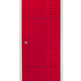 3 x 4-türiger Schließfachschrank Spind - Rot flachverpackt