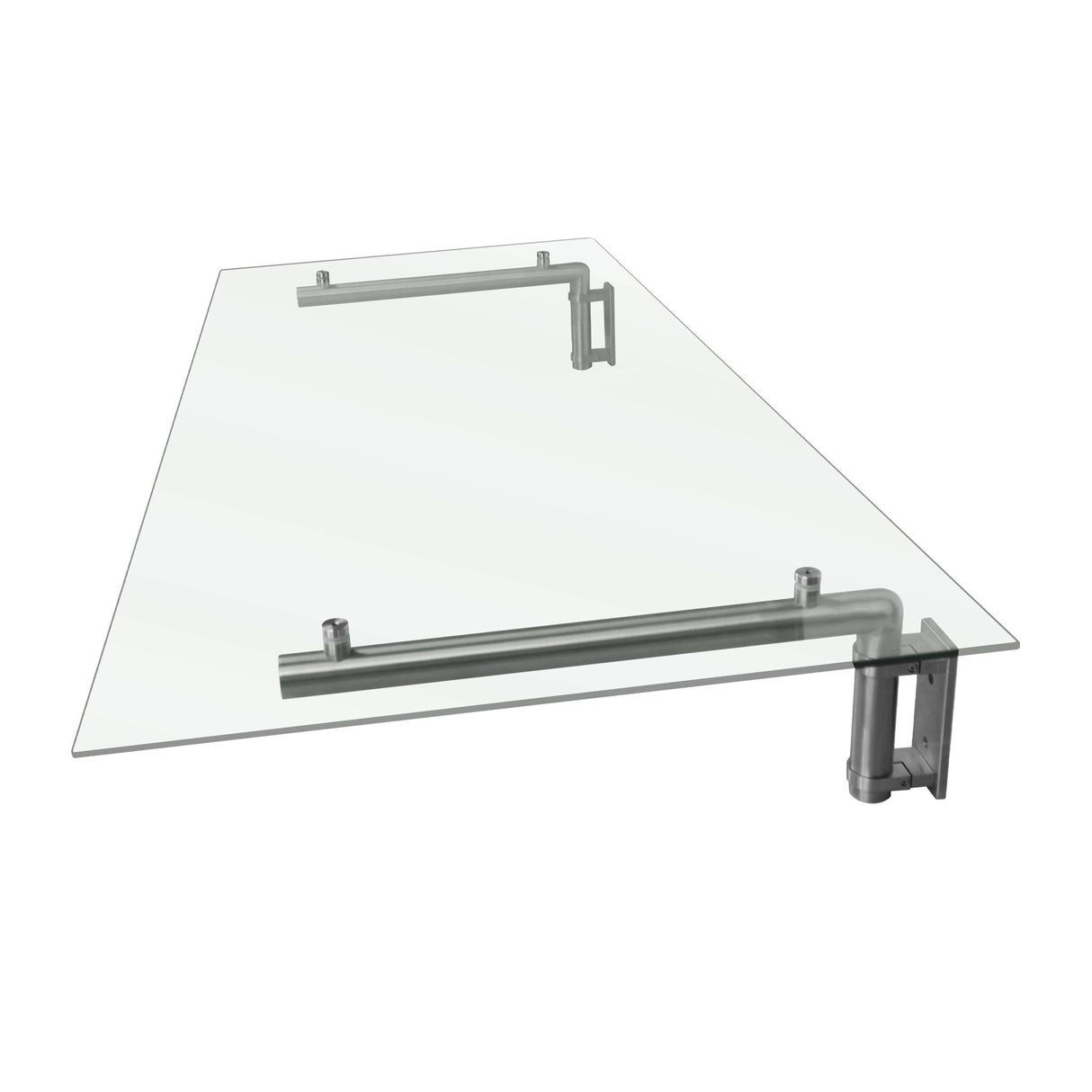 Glas Vordach & Halterungen, 144cm B, 80cm T