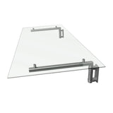 Glas Vordach & Halterungen, 144cm B, 80cm T