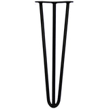 4 x  Haarnadelbeine - 3 Zinken - 40.6cm hoch - 12mm stark - Schwarz