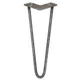 4 x 35.5cm Hairpin Tischbeine 2 Streben - 12mm - Rohstahl
