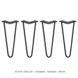 Schwarze Hairpin Tischbeine aus Metall mit zwei Streben, 30,5 cm hoch, elegant geformt, ideal für DIY-Möbelprojekte und moderne Einrichtung
