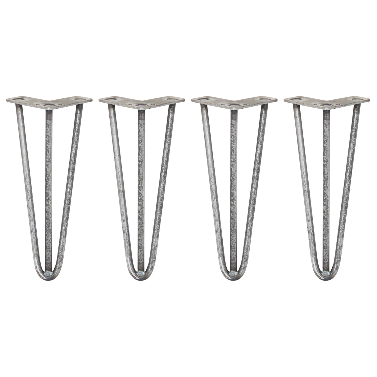 4 x 30.5cm Hairpin Tischbeine 3 Streben - 12mm - Rohstahl