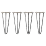 4 x 30.5cm Hairpin Tischbeine 3 Streben - 12mm - Rohstahl