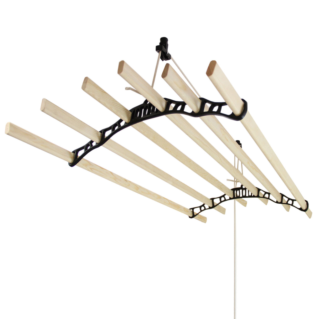 Deckentrockner aus Holz - Schwarz - 2.4m