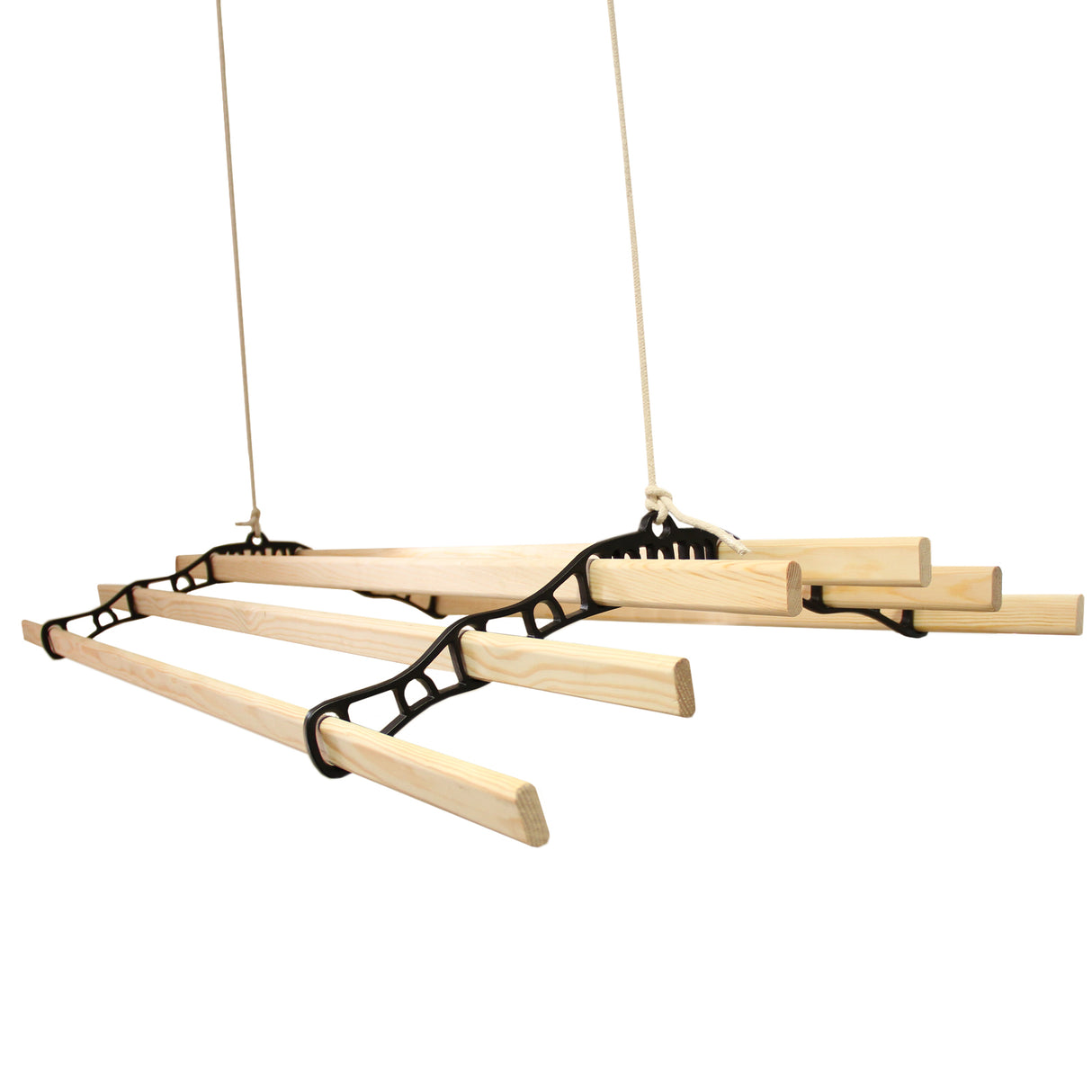 Deckentrockner aus Holz - Schwarz - 2.4m