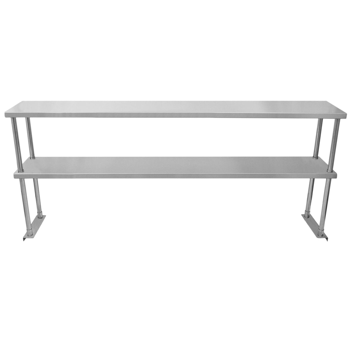 Kukoo Gastronomie Arbeitstisch und Doppelregal - Edelstahl 180 cm