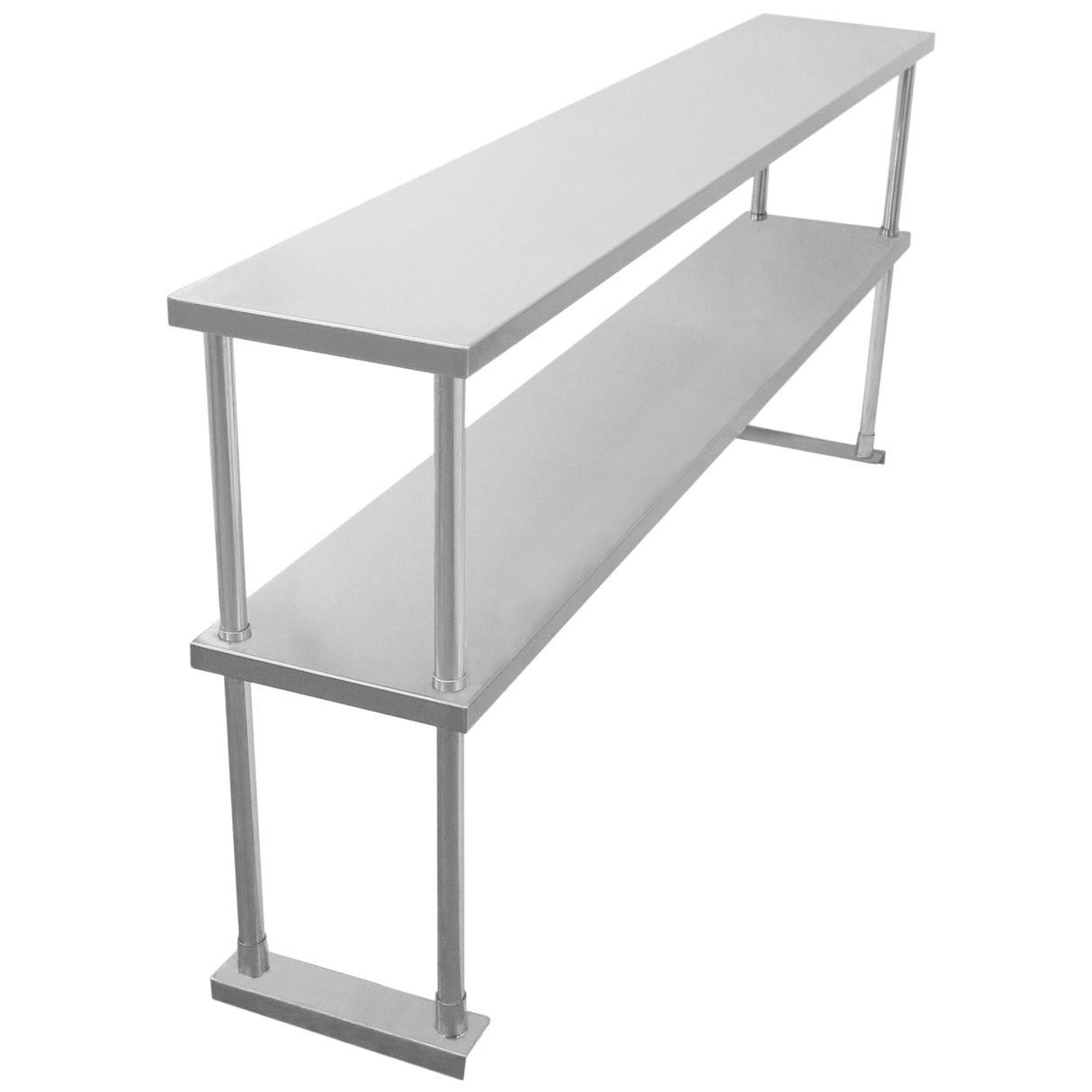Kukoo Gastronomie Arbeitstisch und Doppelregal - Edelstahl 180 cm