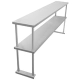 Kukoo Gastronomie Arbeitstisch und Doppelregal - Edelstahl 180 cm