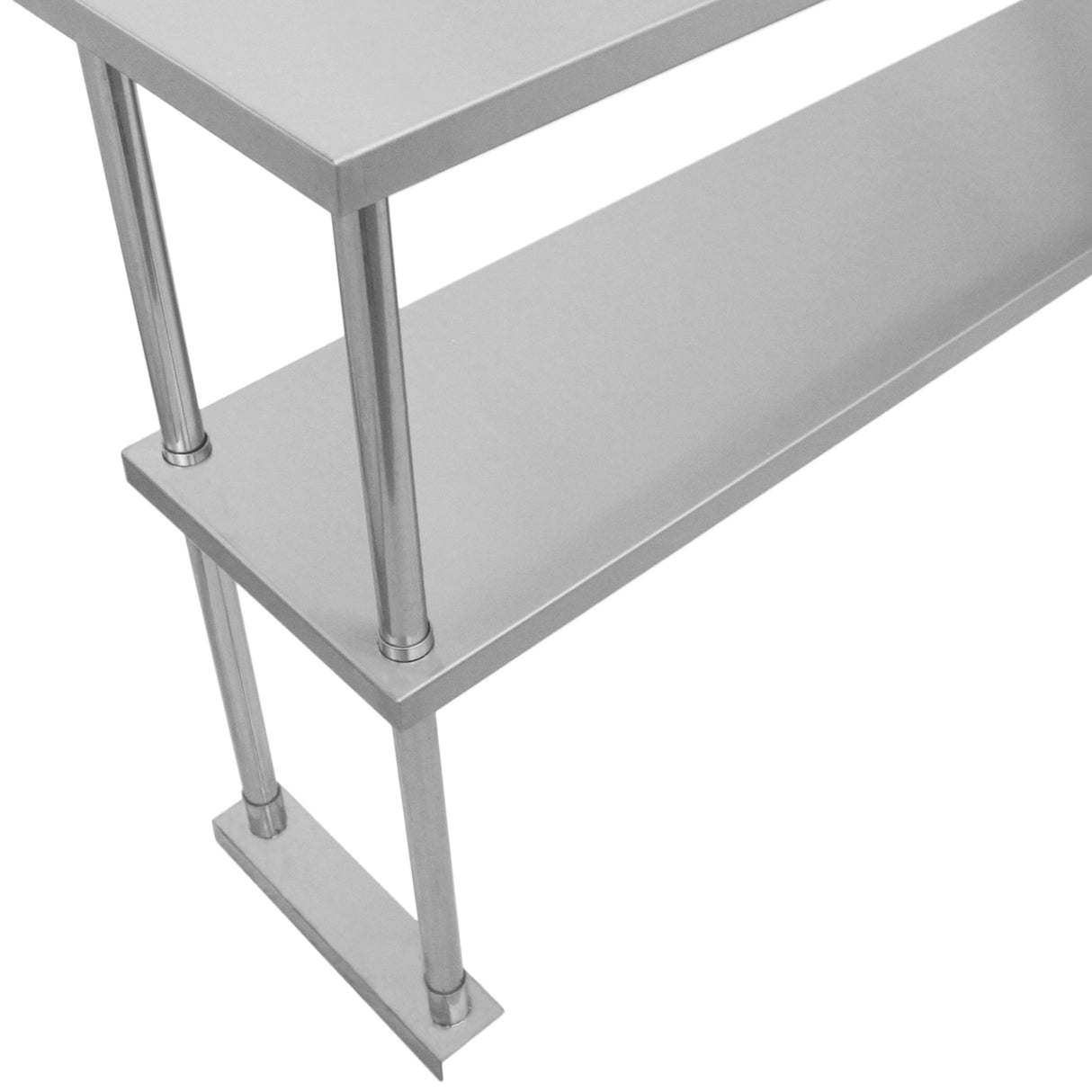 Kukoo Gastronomie Arbeitstisch und Doppelregal - Edelstahl 180 cm