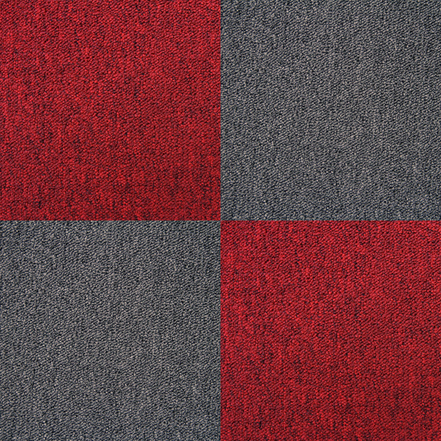 Anthrazitfarbene Teppichfliesen mit feiner Textur, ideal für moderne Räume, bieten eine stilvolle und langlebige Bodenlösung in 10m²