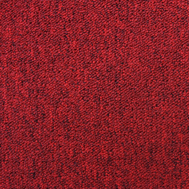 Scharlachrote Teppichfliesen mit strukturierter, weicher Oberfläche, ideal für die Gestaltung von Wohnräumen oder Büros, 40 Stück für 10m²