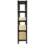 Schwarzes T-RAX Metallregal mit fünf Regalböden, 75 cm breit, 150 cm hoch und 30 cm tief, ideal für Lagerung und Organisation in jedem Raum