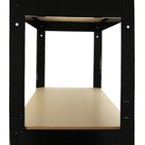 Schwarzes T-RAX Metallregal mit 75 cm x 150 cm x 30 cm, zeigt eine leere Holzablage und robuste Metallstruktur, ideal für Lagerung und Organisation