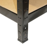 Schwarzes T-RAX Metallregal mit robustem Gestell, 75 cm hoch, 150 cm breit und 30 cm tief, ideal für Lagerung und Organisation
