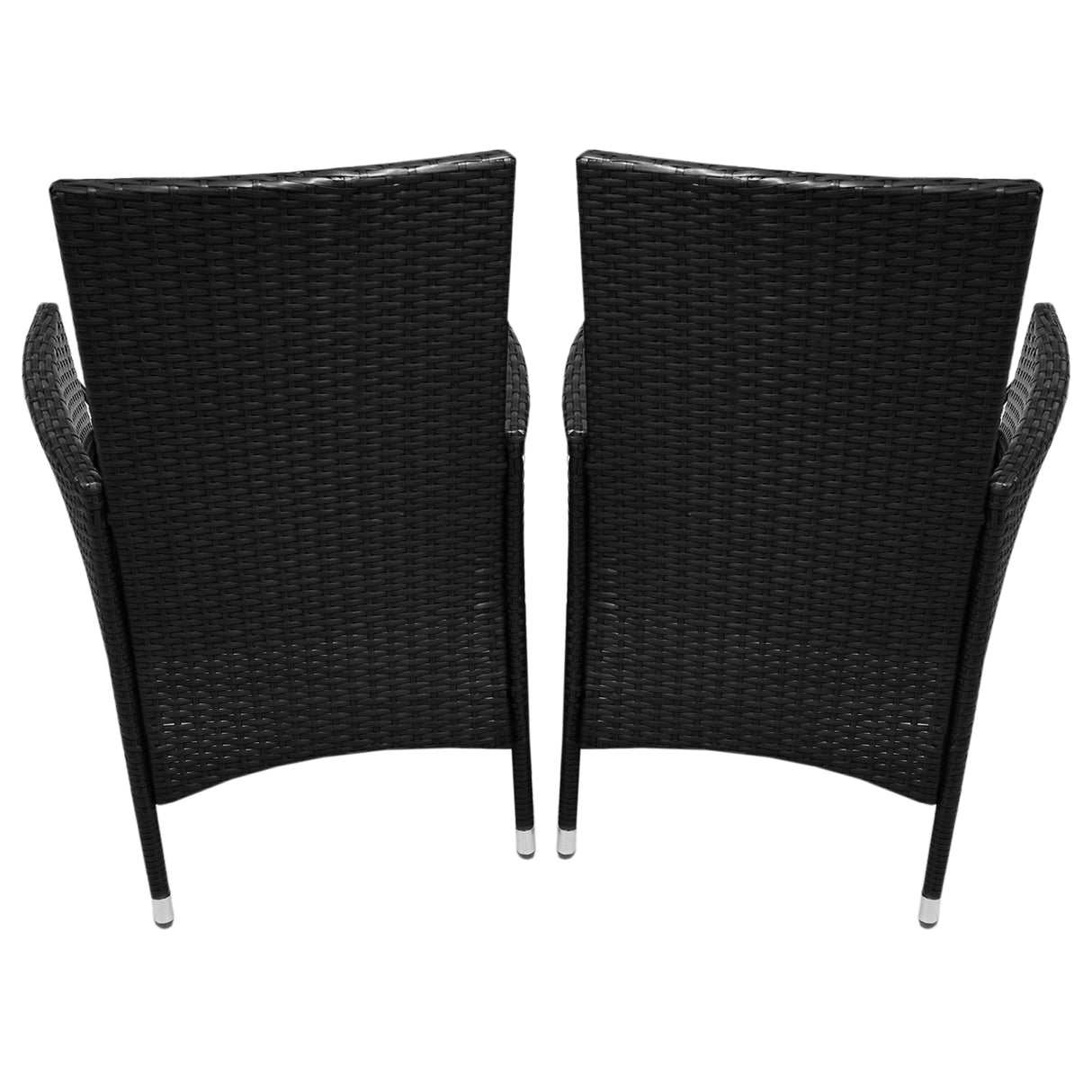 Jardí Rattan Bistro Set Schwarz