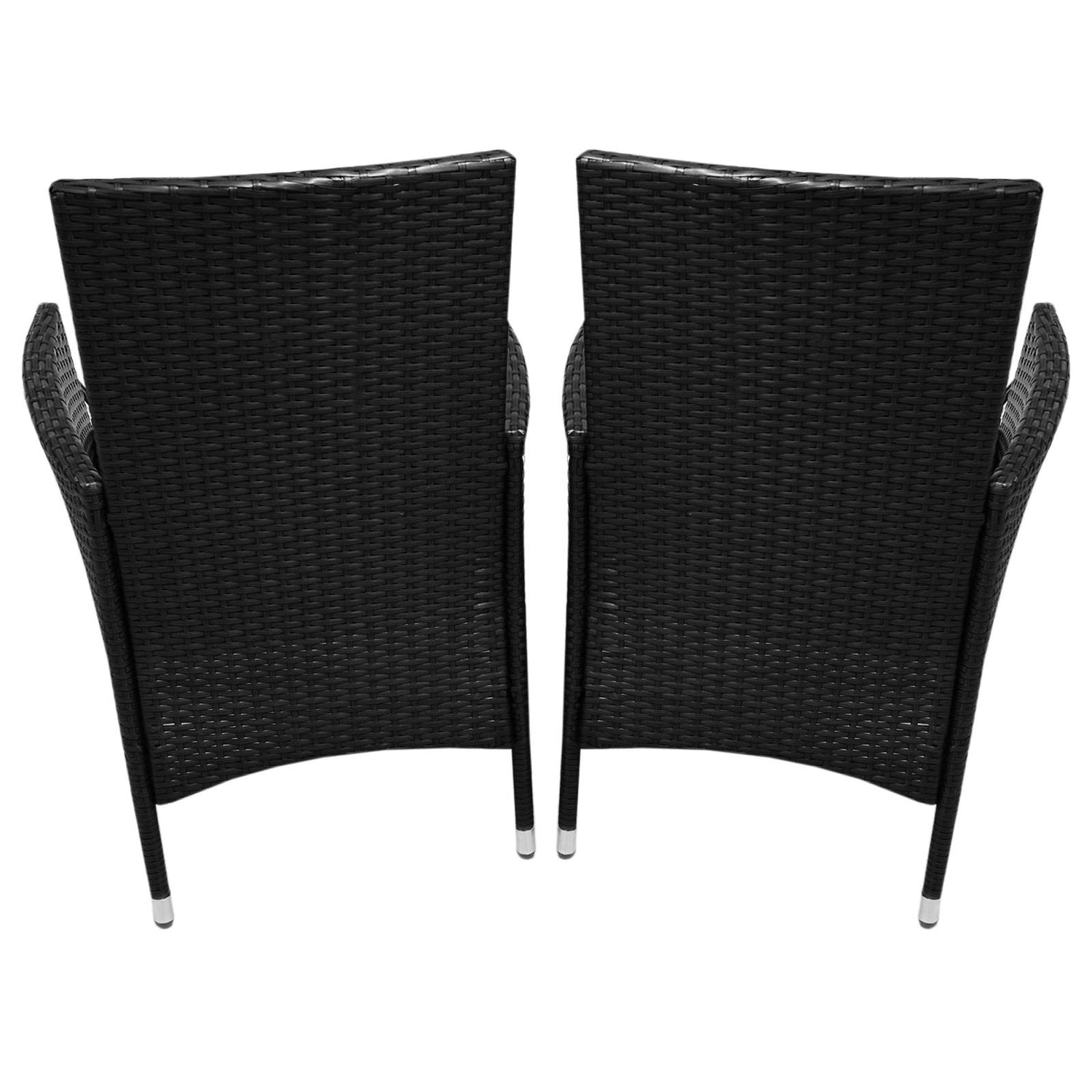 Jardí Rattan Bistro Set Schwarz