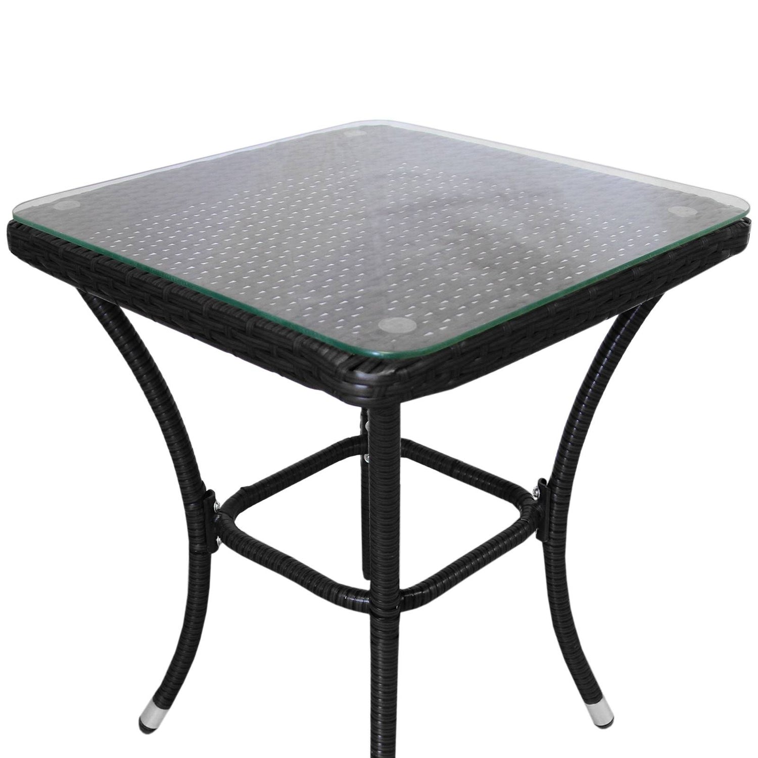 Jardí Rattan Bistro Set Schwarz
