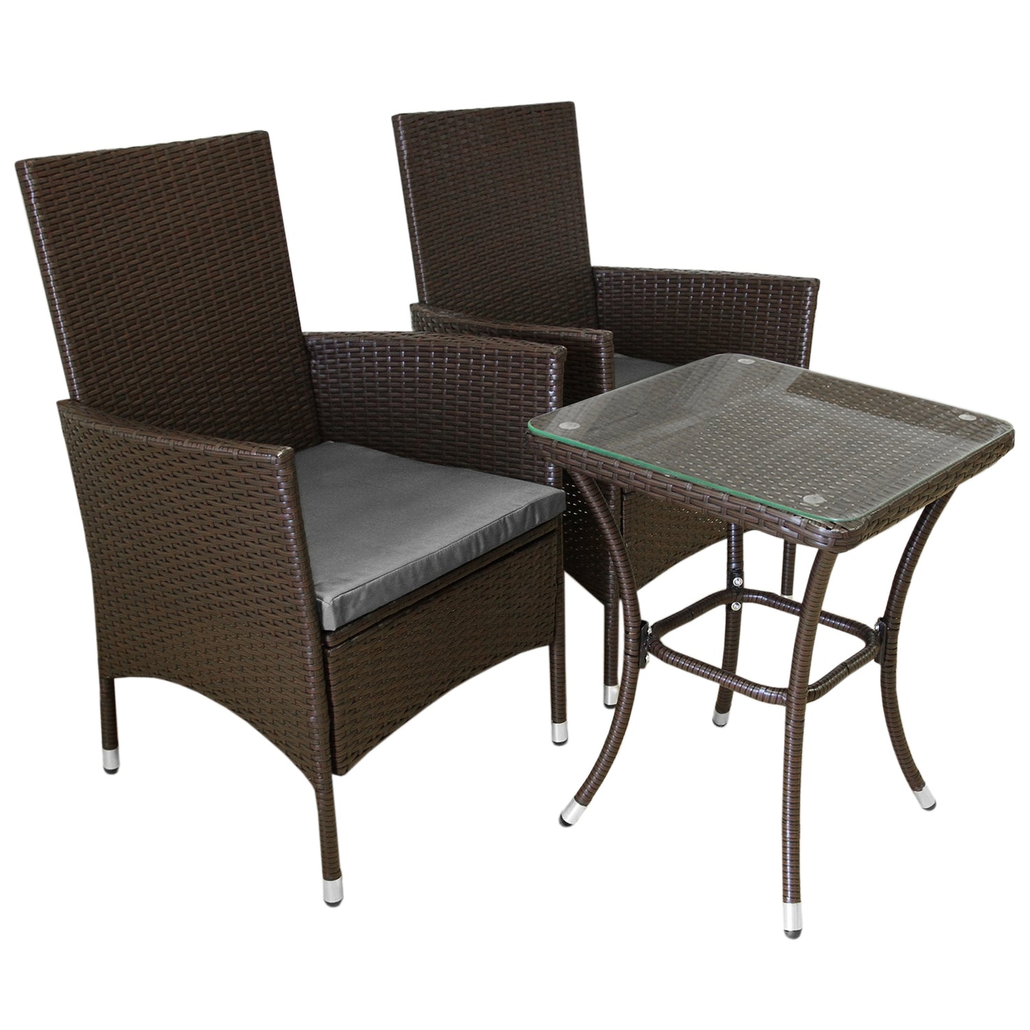 Jardí Rattan Bistro Set Braun