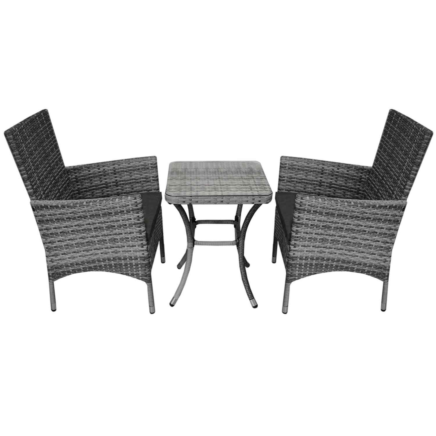 Jardí Rattan Bistro Set Grau