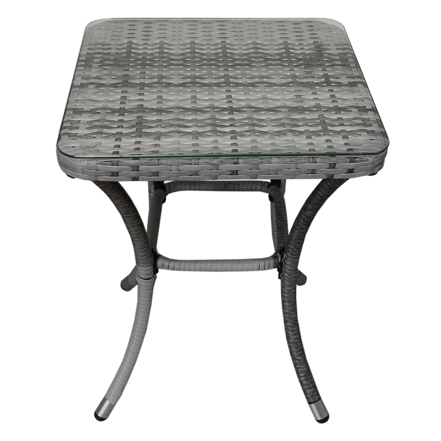 Jardí Rattan Bistro Set Grau