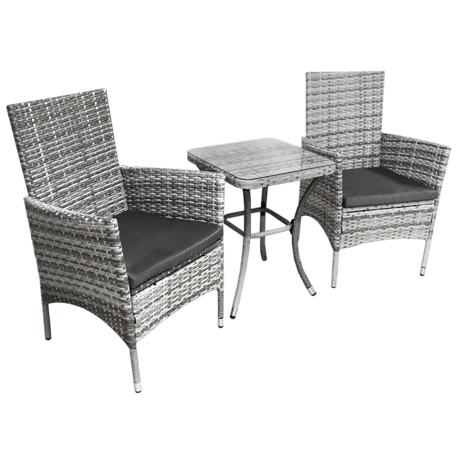 Jardí Rattan Bistro Set Hellgrau