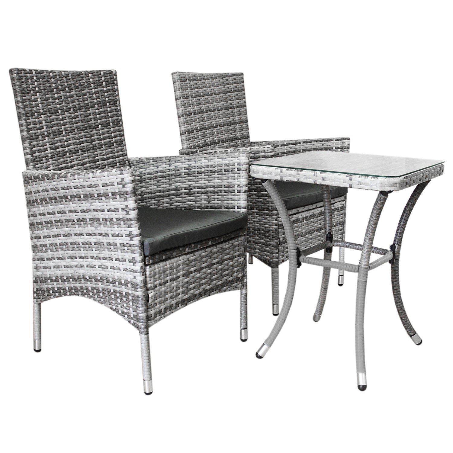 Jardí Rattan Bistro Set Hellgrau