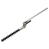 Multifunktionswerkzeug mit silbernem Aluminiumgriff und schwarzer, gezahnter Klinge, ideal für präzises Schneiden und Gartenarbeiten