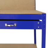 Werkbank mit Stecktafel und Schublade Blau